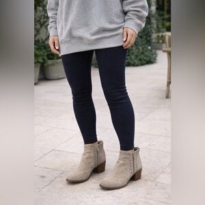 Elegant Taupe Ankle Booties with Cutout Design